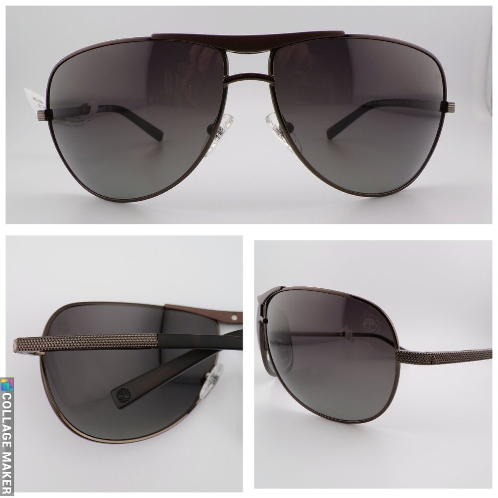 Timberland BIG Polarized Brown Aviator Shades, Gradient Tortoise Wraparound 68mm